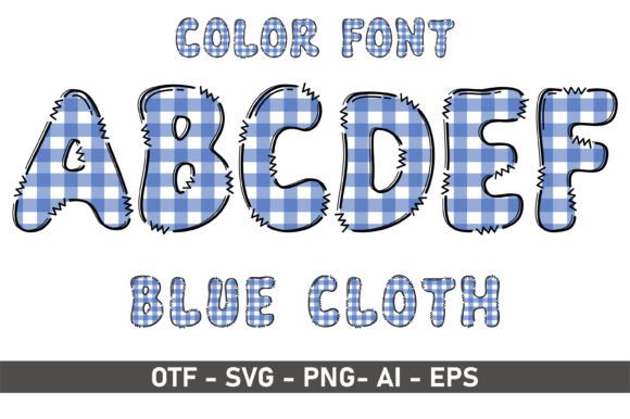 Blue Cloth Font for Creative Crafters and Product Makers