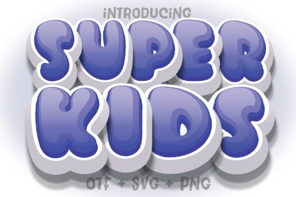 Super Kids Blue Font for Creative Crafters and Product Makers